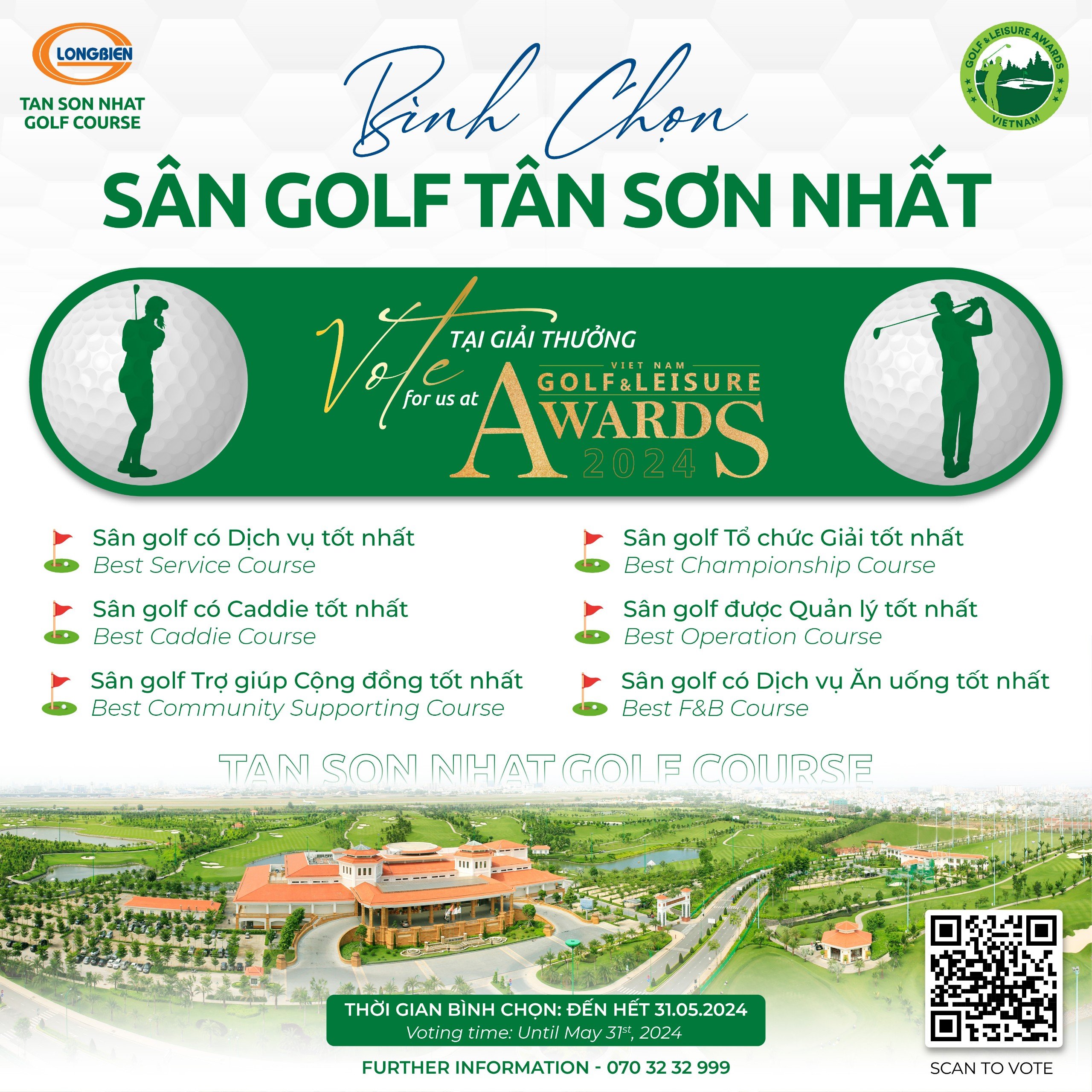 Bình Chọn Sân Golf Tân Sơn Nhất Tại Golf & Leisure Awards 2024 